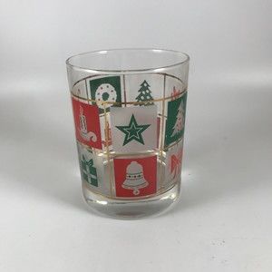 Vintage Culver Old Fashioned Christmas Glass Wreath Tree Present Star Snowflake